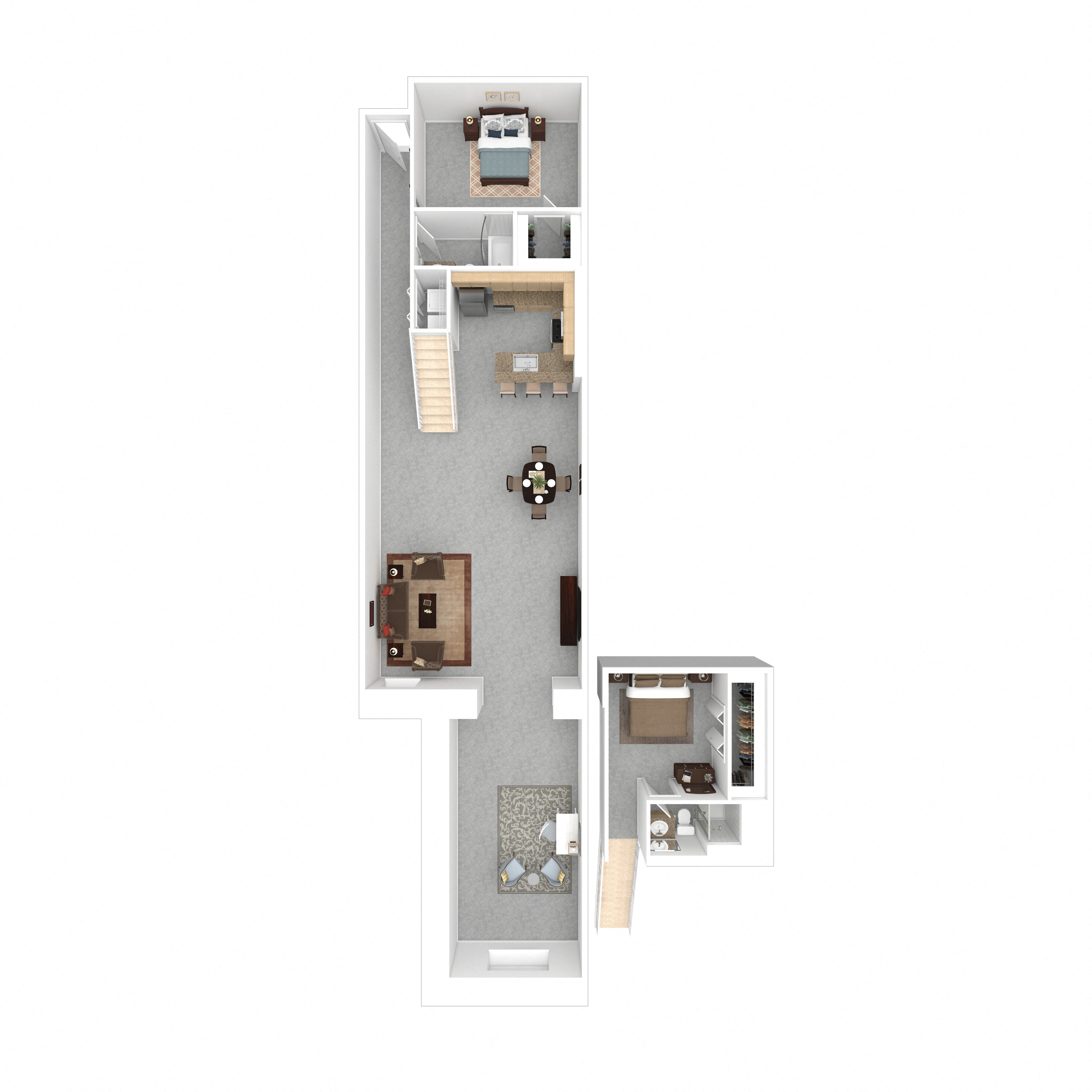 Floor plan for 2 beds, 2 baths, 1839 sqft