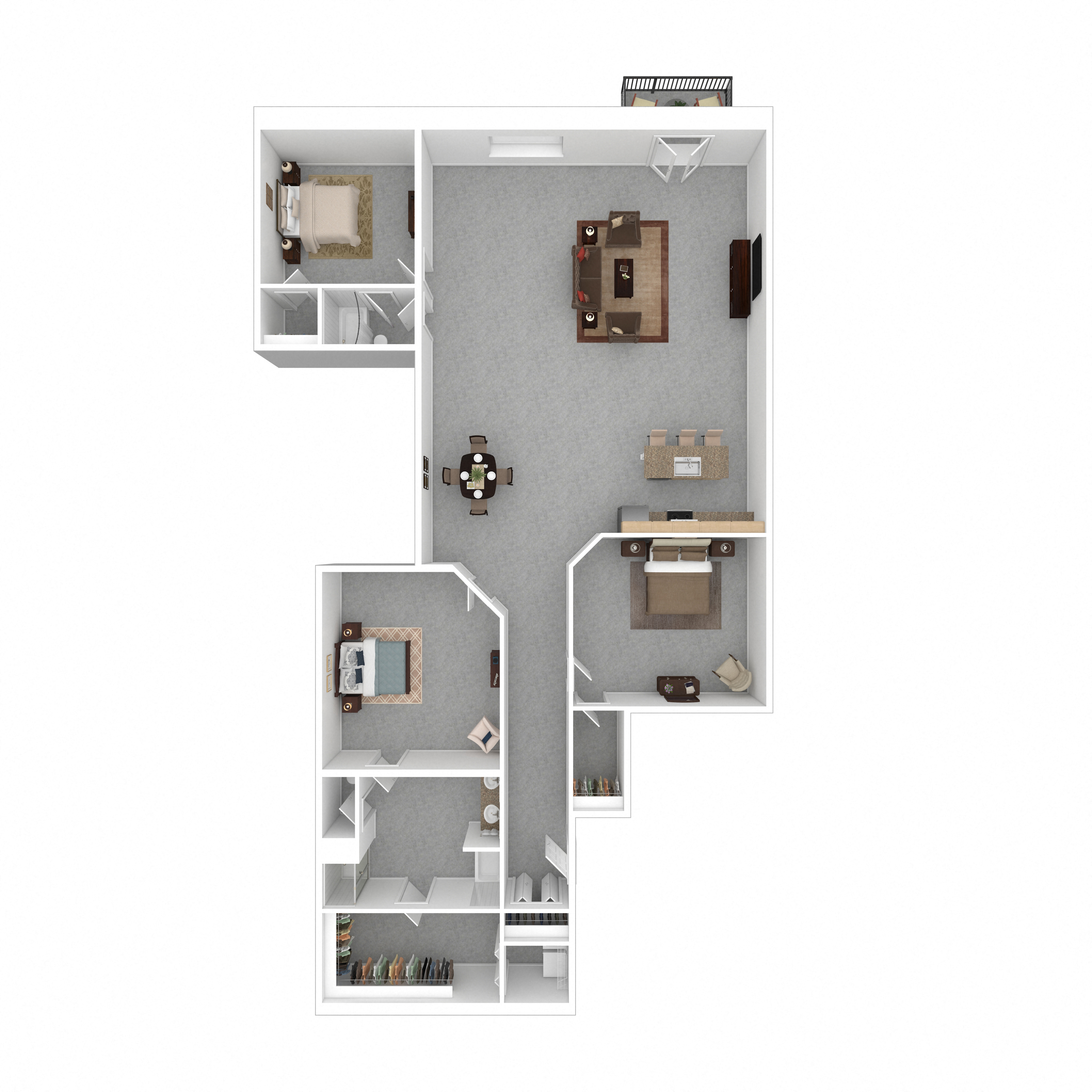 Floor plan for 3 beds, 2 baths, 2672 sqft