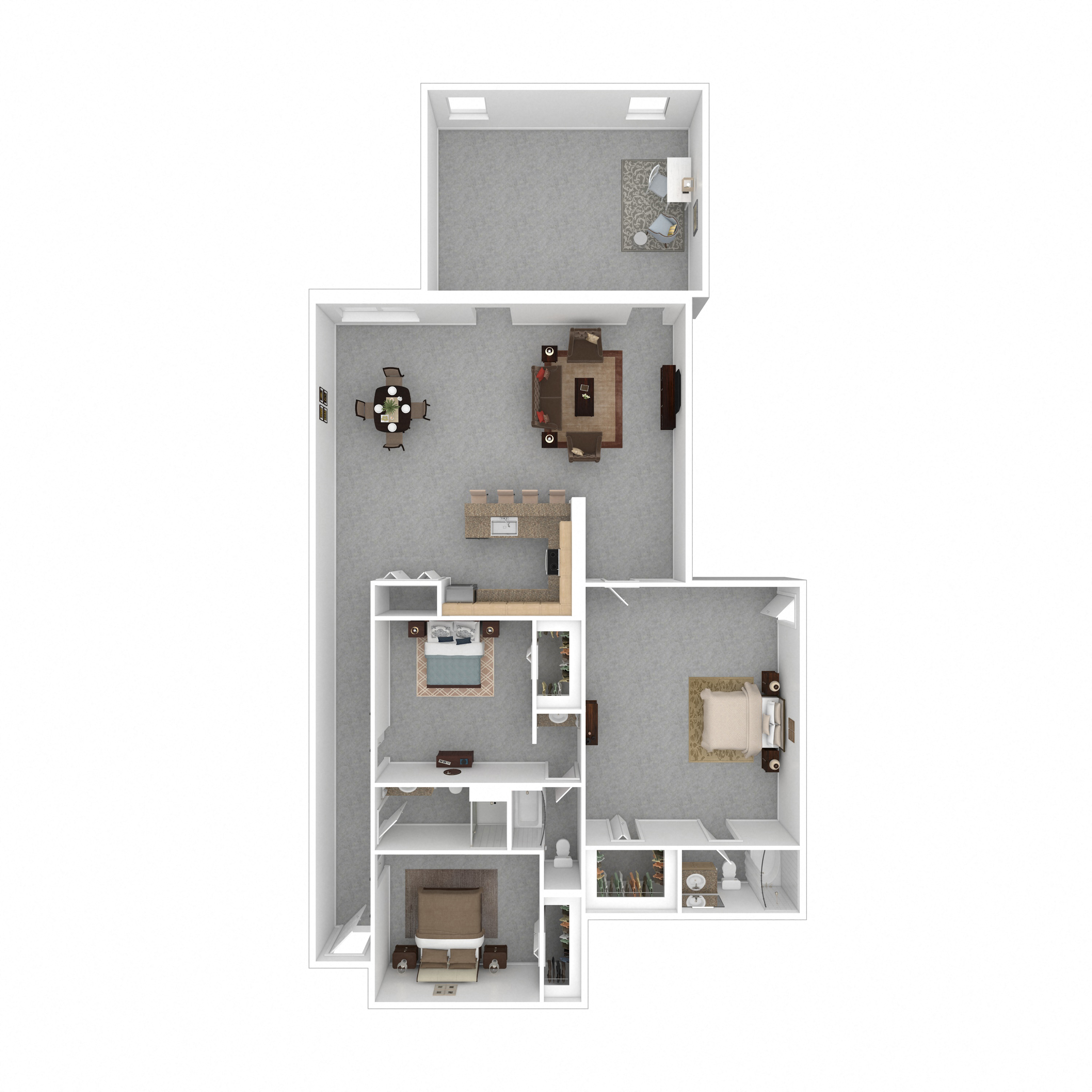 Floor plan for 3 beds, 3 baths, 2487 sqft
