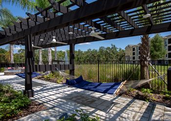 Poolside hammocks 