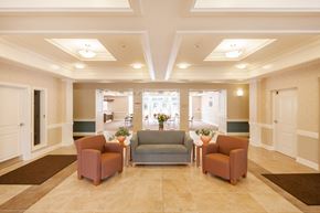 North Olmsted apartment for rent - a lobby of a hospital with couches and chairs