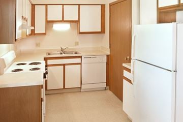 Decatur apartment for rent - a kitchen with a stove refrigerator and a sink