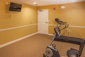 Whitehall apartment for rent - a home gym with an exercise bike and a tv