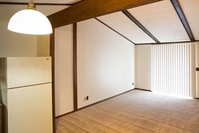 Orleans apartment for rent - a living room with white walls and a refrigerator
