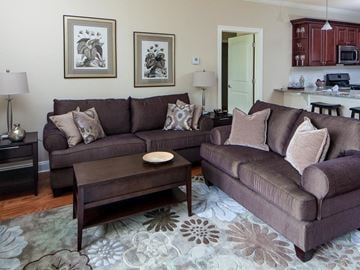 Maplewood apartment for rent - a living room with a couch and a table