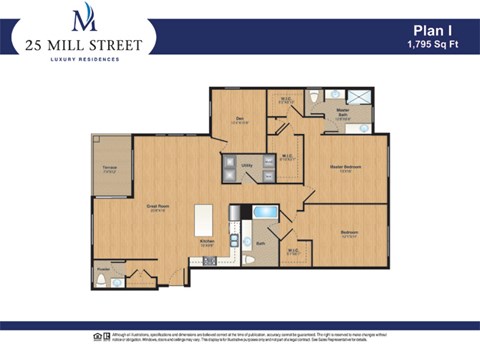 Floor plan for 2 beds, 2 baths, 1744 sqft
