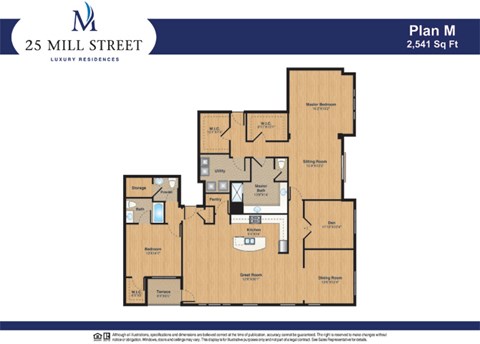 Floor plan for 2 beds, 2 baths, 2510 sqft