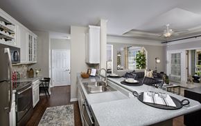 Indianapolis apartment for rent - Indianapolis Lake Clearwater Apartments open-concept kitchen and living room