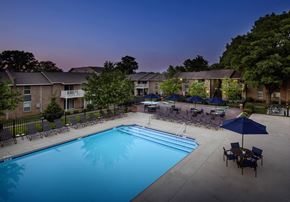 Louisville apartment for rent - Louisville Plainview Apartments pool at dusk