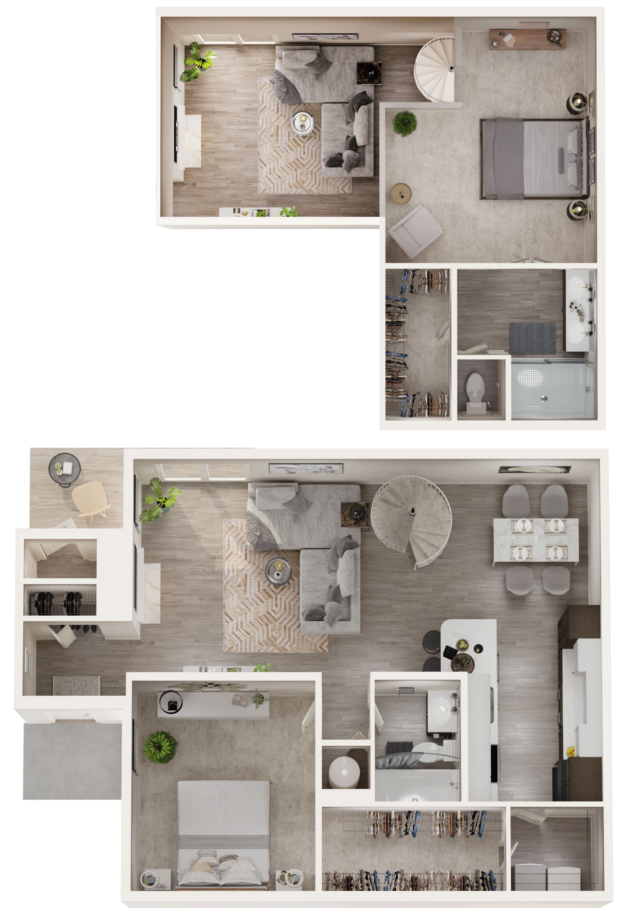 Floor plan for 2 beds, 2 baths, 1210 sqft